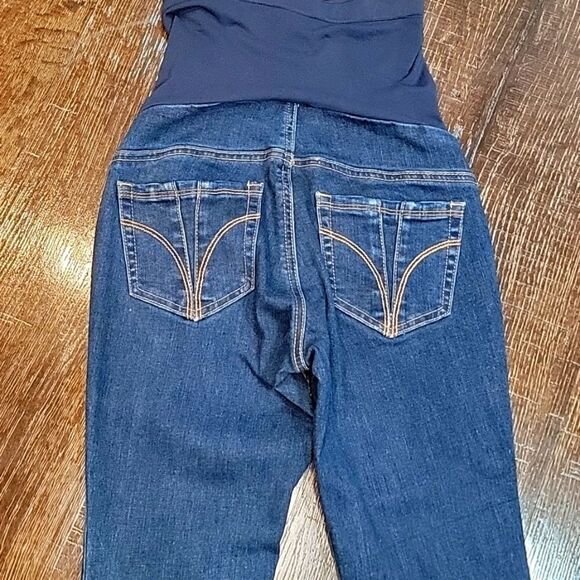 Indigeo Blue Secret Fit Belly Super Stretch Skinny Maternity Jeans - Picture 7 of 16
